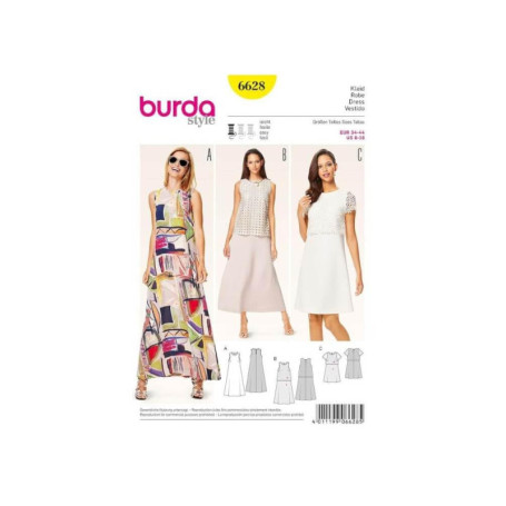 Burda B6628 Patron de Couture Robe Papier Blanc 19 x 13 x 1 cm