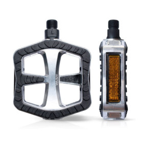 Wellgo Komfort-Pedale XL Pédale de vélo Argent, Noir