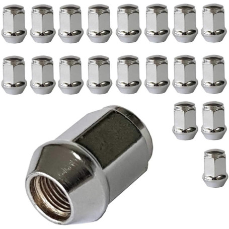 Lot de 20 écrous de roue coniques fermés M12 x 1,25 HEX19 compatibles avec Suzuki, Lada