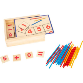 Small Foot 11740 Jeu éducatif mathématiquesécole Primaire en Bois, boîte d'apprentissage pour Apprendre l'arithmétique dès la 1è