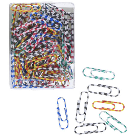 TSI 48019 Lot de 100 trombones à rayures colorées 28 mm