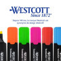 Westcott Surligneurs, lot de 6 | Surligneurs aux couleurs vives | Largeur de trait : 2-5 mm | Encre premium fabriquée en Allemag