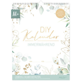 Häfft® Calendrier de bricolage A4+ sans année, perpétuel "Feuille d'or" d´anniversaires, photo personnaliser - durable & respect