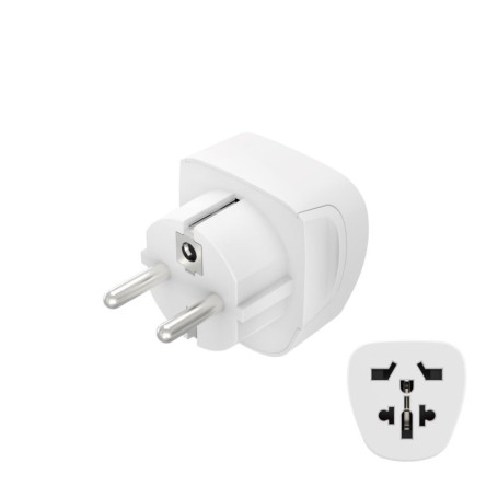 Hama Adaptateur Voyage Universel Type E/F Hybride, 3 Pôles (Connecteur Prise Monde vers Europe - Convient aux appareils avec ou 