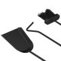 Relaxdays Ensemble serviteur de cheminée 5 pièces accessoire acier balai tisonnier pelle, noir