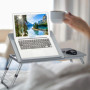 Relaxdays Table pour Ordinateur Portable, Hauteur réglable, Pliable, Surface de Travail inclinable, 44x73x34,5 cm, Gris