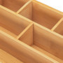 relaxdays Organiseur de Bureau avec tiroir, 6 tiroirs, Bambou, boîte de Rangement, Office, HLP 15 x 28 x 16,5 cm, Nature