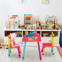 Relaxdays Ensemble de Table et de chaises pour Vos Enfants, en Bois MDF, Bambin, Unisexe, Multicolores