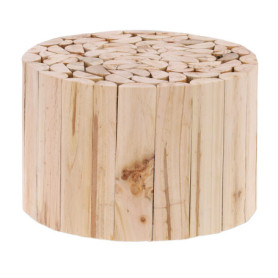 Relaxdays Support pour Pots de Fleurs, en rondins de Bois, matériaux naturels, Tabouret Rond, HxD 20 x 30 cm, Naturel