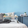 Relaxdays Table lit et canapé Ordinateur Portable, Porte-Tablette Encoche gobelet, HxLxP: env. 26x63x40 cm, Nature/Blanc