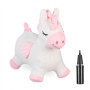 Relaxdays Animal Sauteur en Forme de Licorne, Pompe à air et Housse, Charge Max. 50 kg, sans BPA, 3 Ans et +, Blanc/Rose