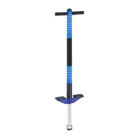 Relaxdays Bâton Sauteur pour Votre Enfant, Charge maximale : 35 kg, rembourré, antidérapant, Acier INOX, extérieur, Bleu