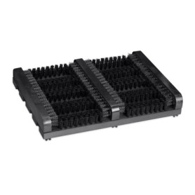 Relaxdays Grille Gratte-Pieds en Bois, antidérapant, brosses en Plastique, pour intérieur et extérieur, Noir