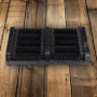 Relaxdays Grille Gratte-Pieds en Bois, antidérapant, brosses en Plastique, pour intérieur et extérieur, Noir