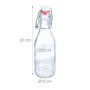 Relaxdays Bouteille en Verre, Lot de 24, capacité de chacune : 250 ML, à remplir, Bouchon mécanique, Transparente