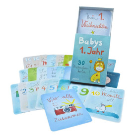 JAKO-O Cartes de naissance et de première année pour bébé - Jalons importants pour bébé - Cartes également comme journal intime 
