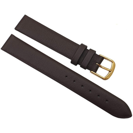 myledershop 15mm Cuir de veau bracelet de montre Made in Germany en marron avec boucle en or MJ-Design-Germany incl instructions