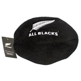 All Blacks Mascotte en peluche de rugby - Ballon convertible - Avec kiwi - 24 cm x 16 cm