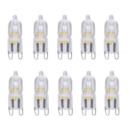 Osram Halopin 66760 Lot de 10 Ampoules Lampes Halogènes G9 à intensité variable 60 W 230 V Blanc chaud 980 lm
