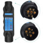 Navaris Testeur Éclairage de Remorque - Kit Testeur Circuit de Remorque 9V à LEDs - avec 2X Adaptateur Prises 7 et 13 Broches - 