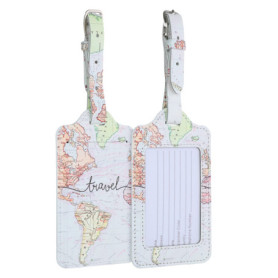 kwmobile 2X Étiquette Bagage pour Valise - Lot 2X Tag Porte-étiquette pour Valise et Sac de Voyage avec Carte nom adresse numéro