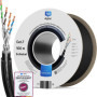 HB-DIGITAL Câble réseau extérieur CAT 7 de 100 m pour pose directe à la terre S/FTP AWG23/1 en cuivre pur double gaine PVC + LLD