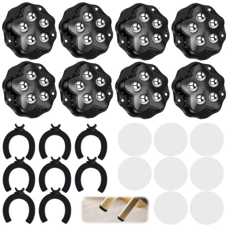 Lot de 8 roulettes sphériques pour meubles - Petites roulettes à billes - Charge lourde - 360 ° - Pour appareils de cuisine - Au