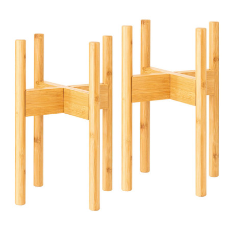 Rubberneck Lot de 2 Supports de Plantes en Bambou - Supports pour Pots de Fleurs Réglables en Bambou - pour l'Intérieur et l'Ext