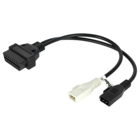 vhbw OBD2 - Câble Adaptateur pour Appareil de Diagnostic OBD pour Tous Les modèles Audi, Seat, Skoda, VW, Volkswagen - avec conn