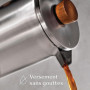 Cosumy Cafetière à Piston Inox 1l pour 5 Tasses - Double Paroi Isolante - Garde le café chaud - Acier Inoxydable et Bois de chên