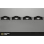 TRANGO 6740-45 Lot de 4 éclairage d'armoire de cuisine noir mat *COOK* encastrable - spot encastré avec module LED 4x 4,8 watts 