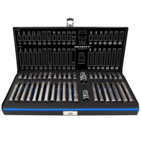 XZN - Lot de 40 douilles hexagonales - Torx à dents multiples - Torx : T20, T25, T30, T40, T45, T50, T55 - XZN : M5, M6, M8, M10