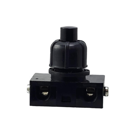 Interrupteur à pression encastrable avec contacts à vis pour lampes et appareils 250 V 2 A Noir