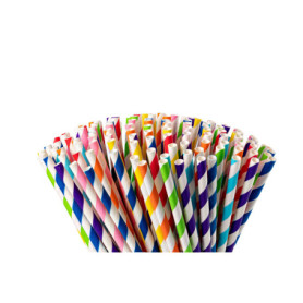 Inoverse Lot de 100 pailles jetables en papier kraft - Diamètre : 8 mm x 24 cm - 100 % laine biodégradable - Pour cocktails, fêt