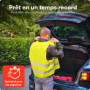 PURAHELP Gilet Jaune Voiture Set de 4 pièces valable dans Toute l'europe Selon en ISO 20471 - Gilet de sécurité reflechissant - 