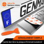 GENMAG® 2X Support de Plaque d'Immatriculation Auto Moto sans Cadre [Extra Fort & Universel] Support Plaque Immatriculation Voit