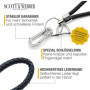 Scott & Webber® - Porte-clés en cuir tressé avec anneau en acier inoxydable, mousqueton et fermeture à vis, idéal pour les clés 