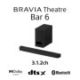 Sony BRAVIA Theatre Bar 6 avec Caisson de Basses - 3.1.2ch Son Immersif | Haut-parleurs verticaux | Dolby Atmos | DTS:X | Voice 