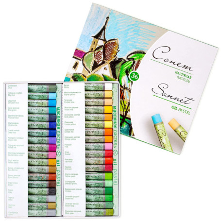 Sonnet Studio 36 Pastels À L'huile | Se Fixe Sans Fixateur | Pour Papier De Couleur, Carton, Bois, Céramique, Toile | Fabriqué p