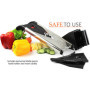 Chef's INSPIRATIONS Mandoline coupe-légumes avec lame en V, mandoline et mandoline à julienne avec 6 inserts différents, brosse 
