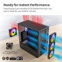 MONTECH XR Bois, façade en Noyer Noir véritable, boîtier de Jeu PC ATX, Panneau latéral en Verre, 4 Ventilateurs GF120 ARGB PWM 