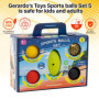 GERARDO'S Ensemble de Petites balles avec 5 Ballons de Sport - Ballon de Massage, Mini Le Ballon Basket, Mini Ballon de Foot, Ba