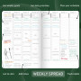 GoGirl Planificateur hebdomadaire – Planificateur horaire pour le travail et la vie avec fentes horaires – Agenda vertical pour 