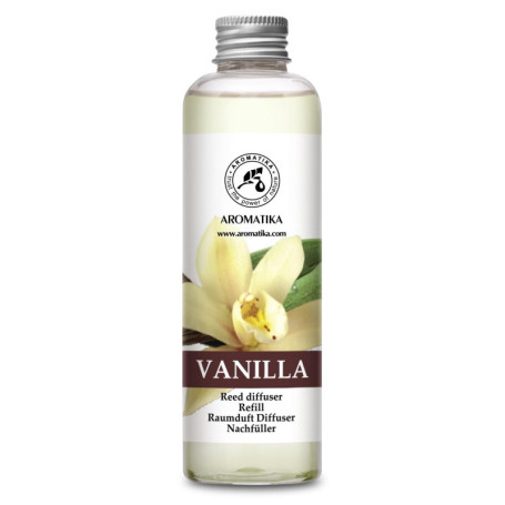Recharge pour Diffuseur de Vanille 200ml - Naturelle Huile Essentielle de Vanille - Parfum Frais et de Longue Durée - Idéal pour
