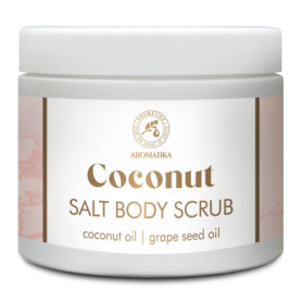Gommage pour le Сorps noix de Coco 500 g - Gommage au Sel pour le Сorps - Gommage Corporel à Huile de Coco et à Huile de Pépins 