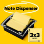 Post-it Dévidoir Noir + Z-Notes Post-it Super Sticky, Grand Format XXL, 90 Feuilles (101 mm x 101 mm) Jaune Canari - pour le Bur