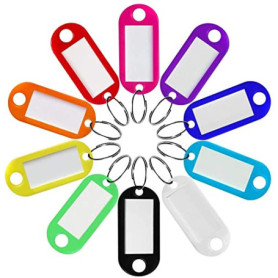Quesuc Porte Clés Couleur,20Pcs Étiquettes Cle à Bagages en Plastique de Voyage,Pour Identificateur de Clé de Porte,Valise,Anima