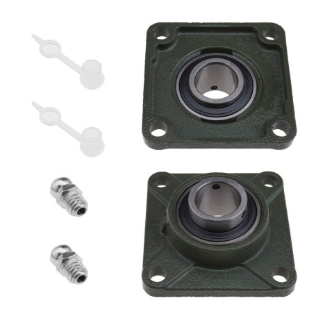 Lot de 2 roulements UCF206 de 30 mm à 4 boulons à bride carrée avec buse d'huile, auto-alignant pour systèmes de transport, mach