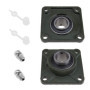 Lot de 2 roulements UCF206 de 30 mm à 4 boulons à bride carrée avec buse d'huile, auto-alignant pour systèmes de transport, mach