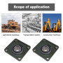 Lot de 2 roulements UCF206 de 30 mm à 4 boulons à bride carrée avec buse d'huile, auto-alignant pour systèmes de transport, mach